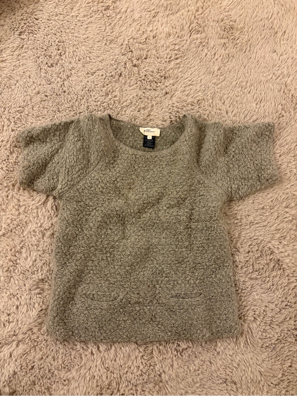 Isabel Marant - Cozy Sherpa Short-Sleeve Top - Olive Green
